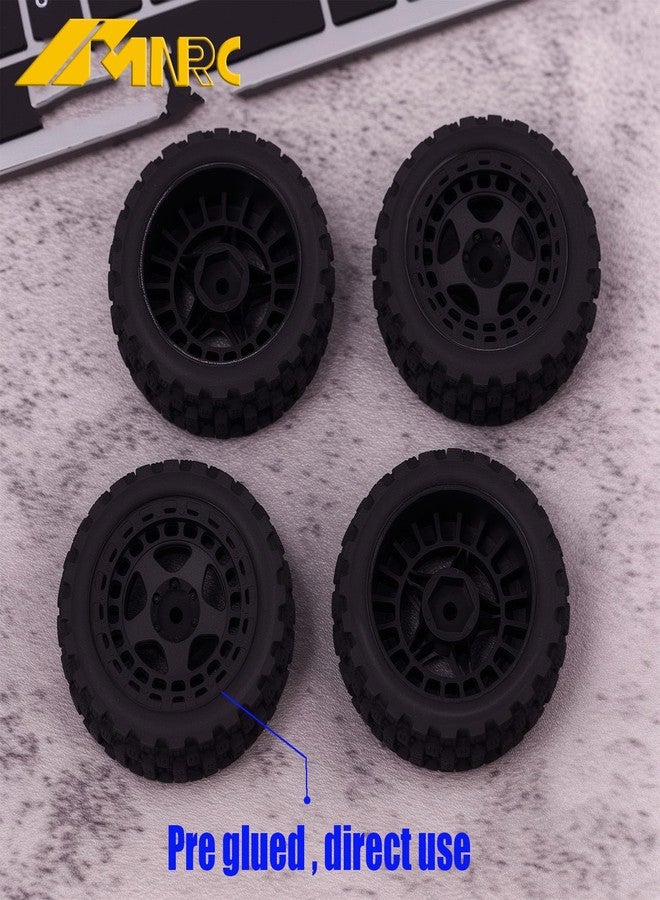 NMNRC Pre Glued Wheel and Tires Plastic Rim Rubber for 1/18 Typhon Grom 223S Series Upgrades Part Black - Image 2